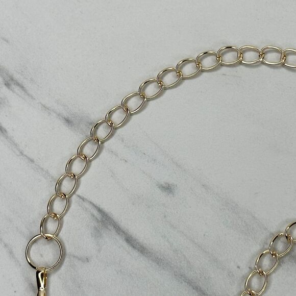 Womens Gold Tone Hoop Chain Link Belt Y2K Festival Wide One Size (OS) ✨ - Picture 9 of 12